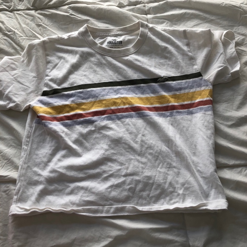 small white hollister patterned shirt
